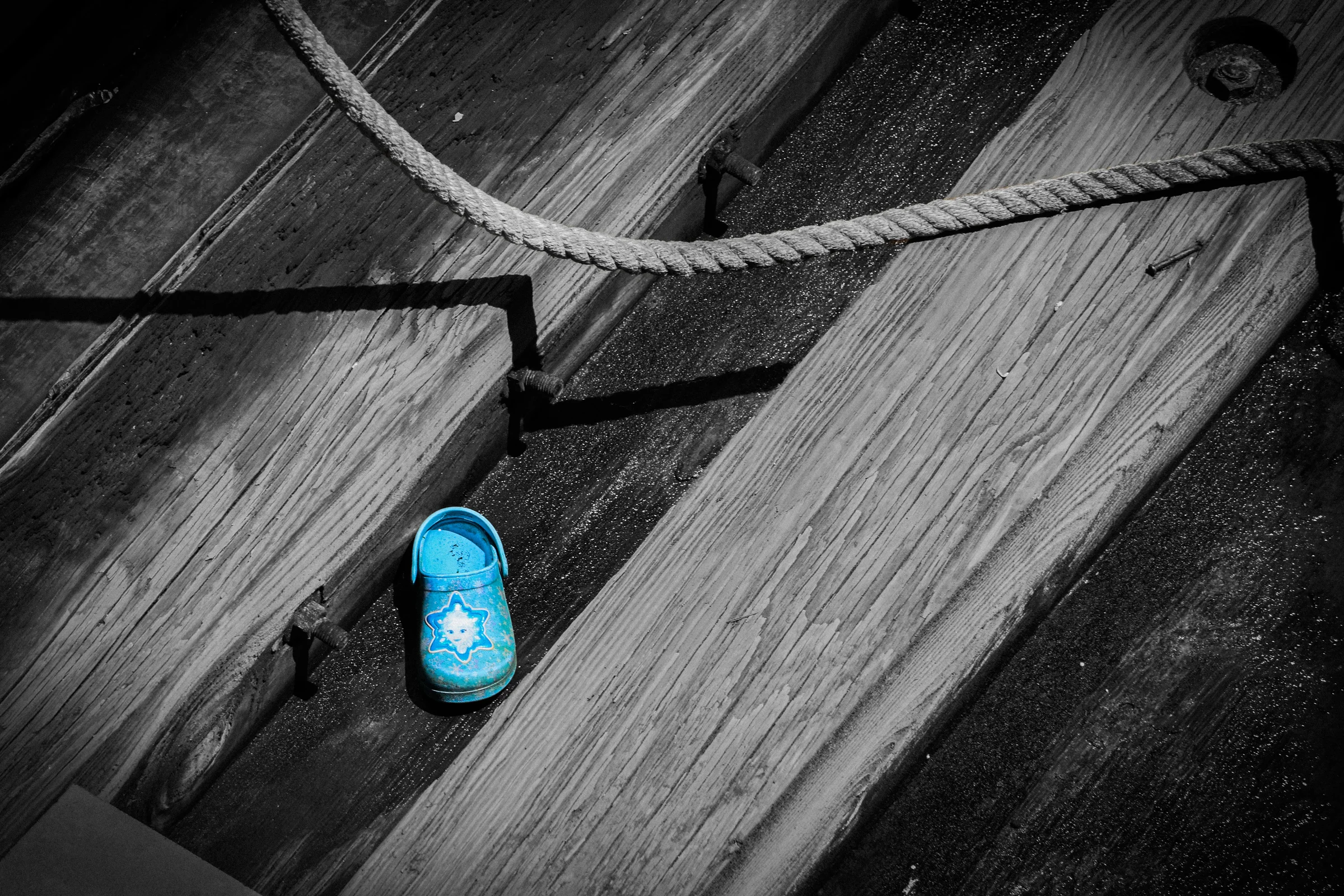 blue shoes