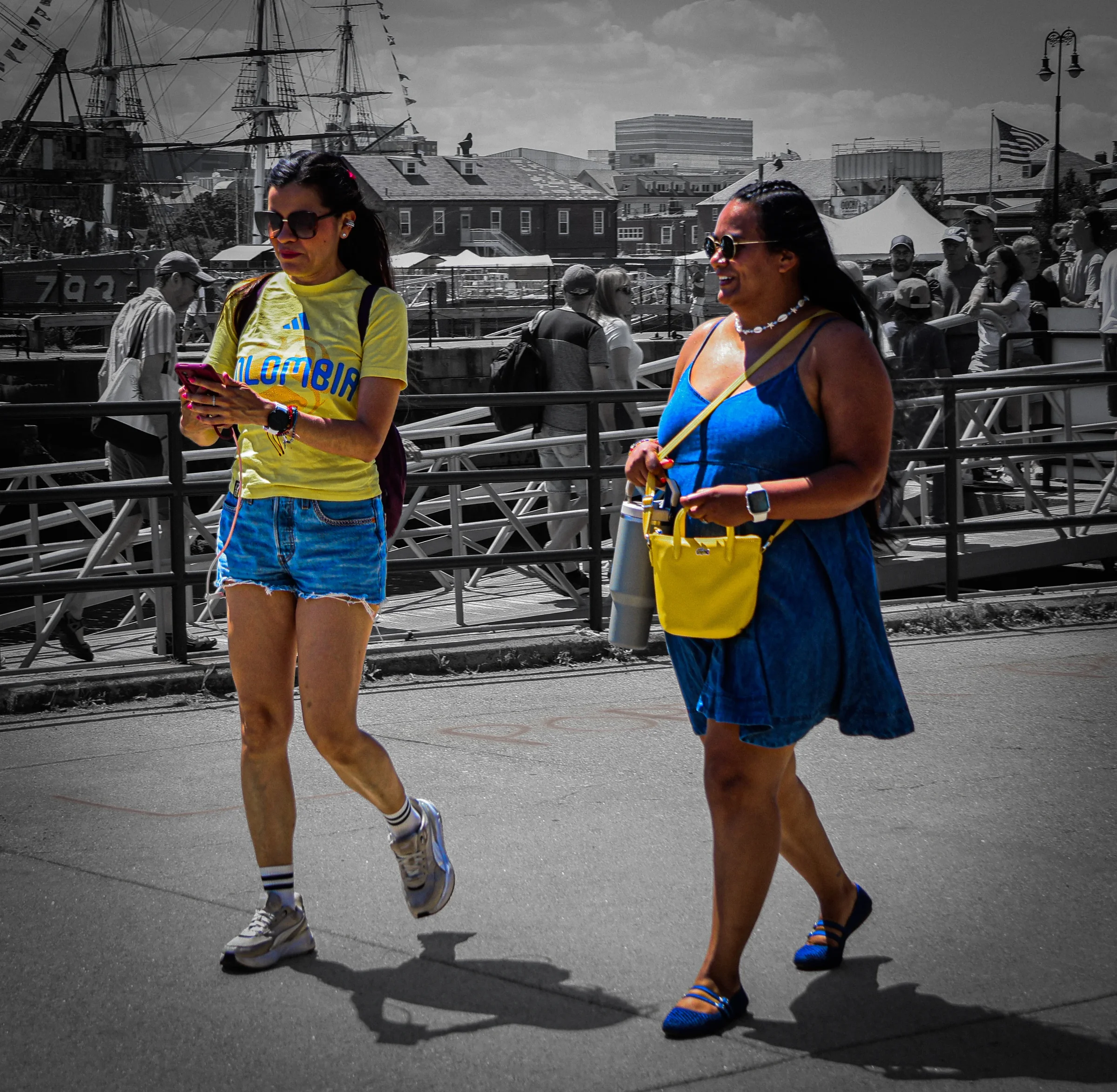 blue shoes