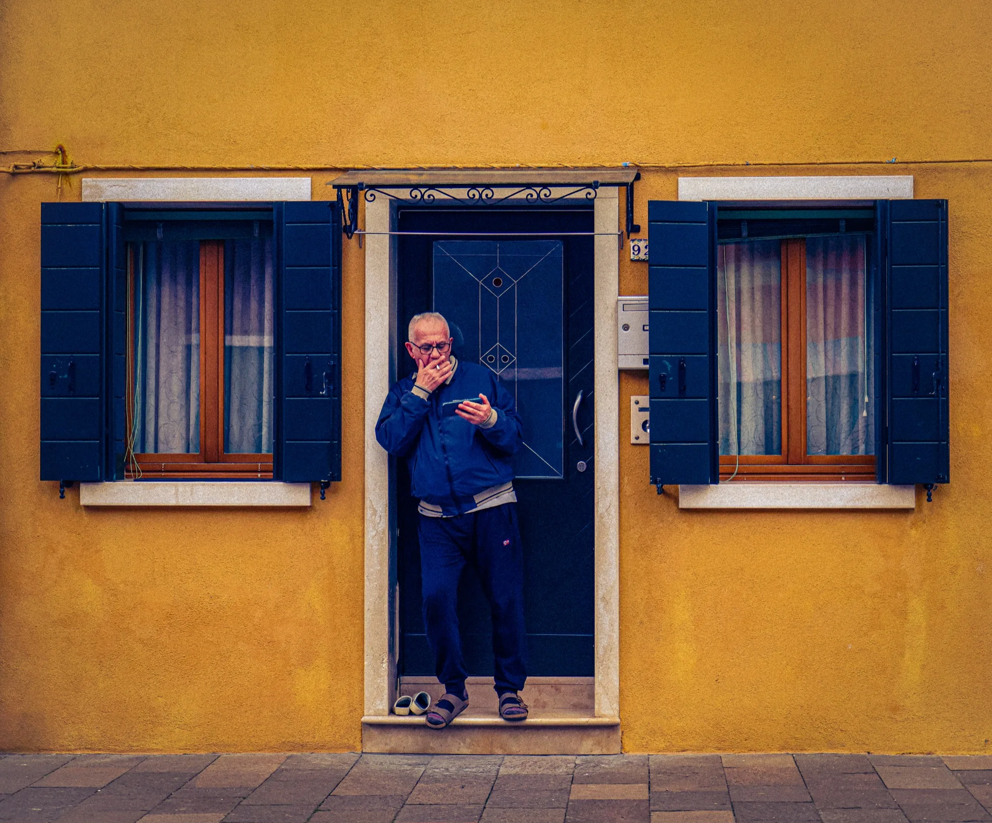 blue shutters, yellow walls, quiet life