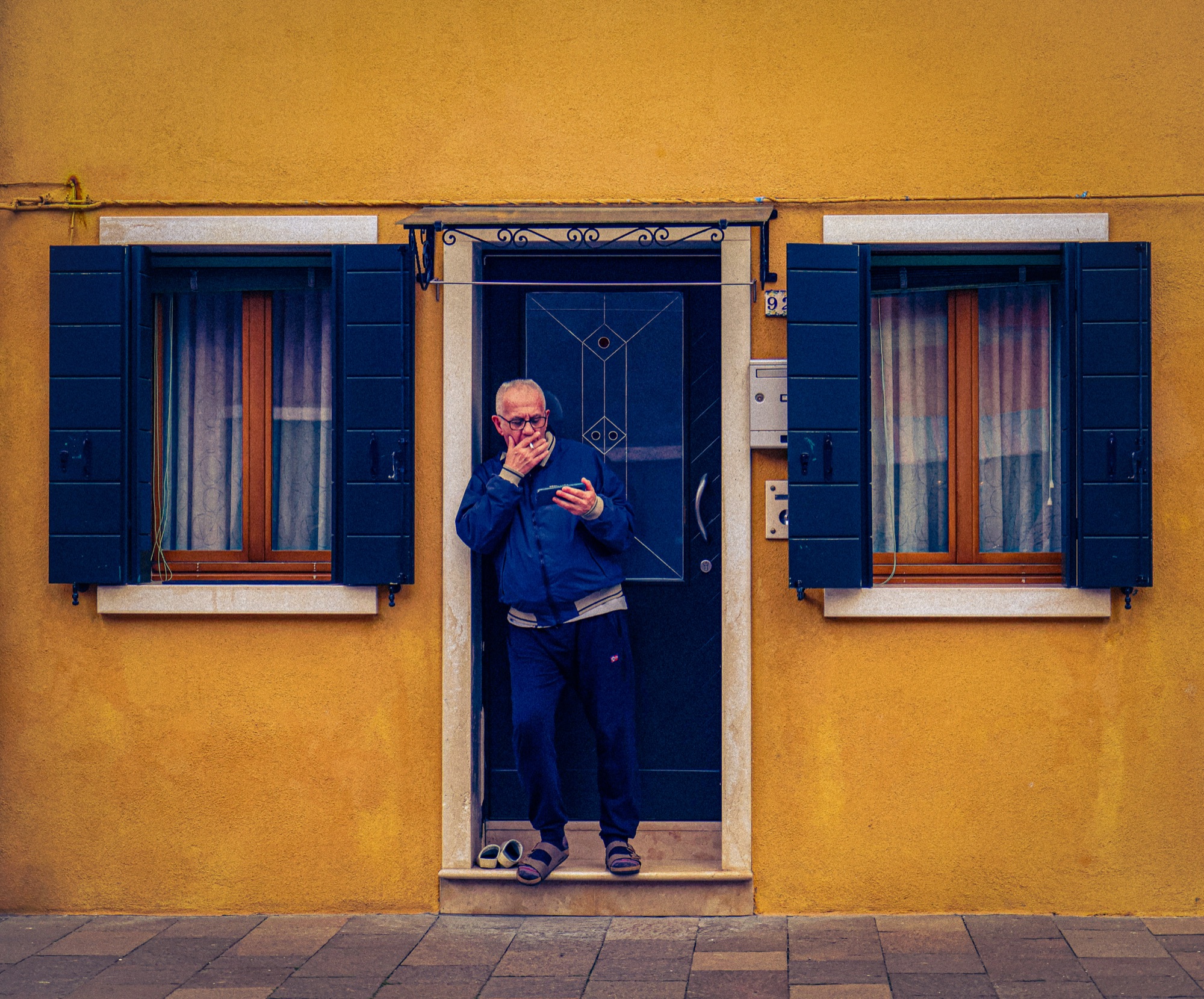 blue shutters, yellow walls, quiet life